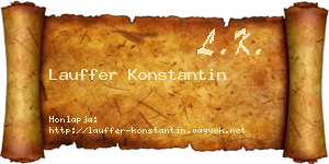 Lauffer Konstantin névjegykártya